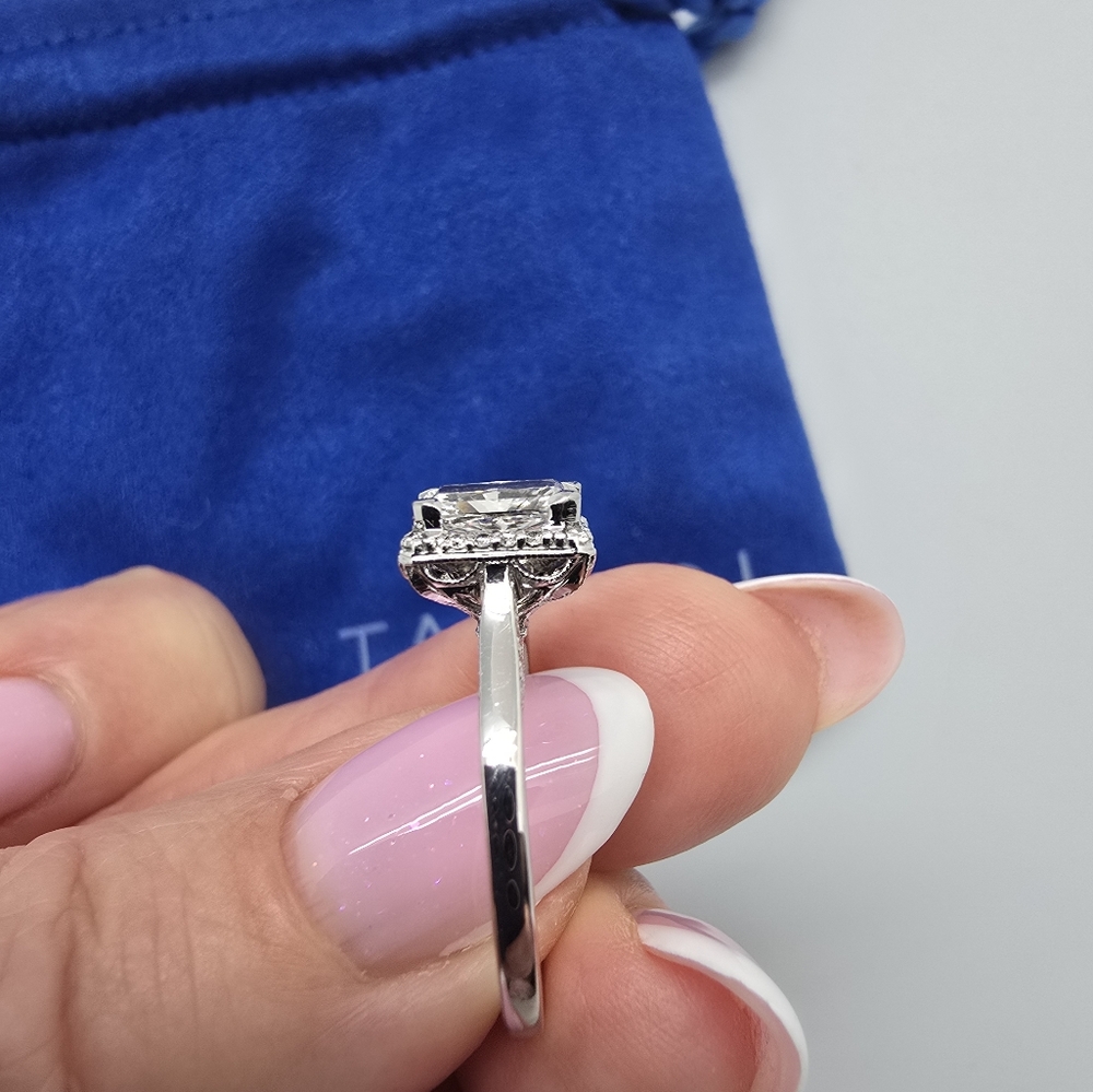 $4790 Simply TACORI 18K White Gold 1 Ct Center Lab Grown IGI Cert Diamond Ring 7 - Picture 4 of 14